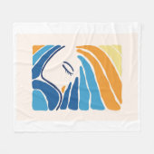 Moderne Abstracte Vrouwen Gezicht Fleece Deken (Voorkant (Horizontaal))