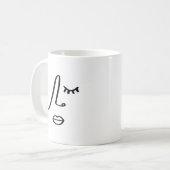 Moderne Abstracte Vrouwengezicht Minimalistische K Koffiemok (Voorkant links)