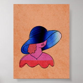 Moderne Abstracte Vrouwportret Kunst Poster