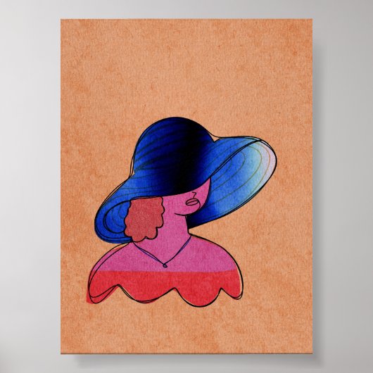 Moderne Abstracte Vrouwportret Kunst Poster (Voorkant)