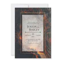 Moderne Abstracte Vulkanische Magma Vergulde Trouw