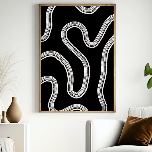 Moderne Abstracte Wall Art Zwart-wit Poster