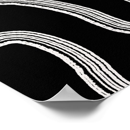 Moderne Abstracte Wall Art Zwart-wit Poster (Hoek)