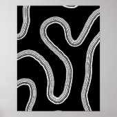 Moderne Abstracte Wall Art Zwart-wit Poster (Voorkant)