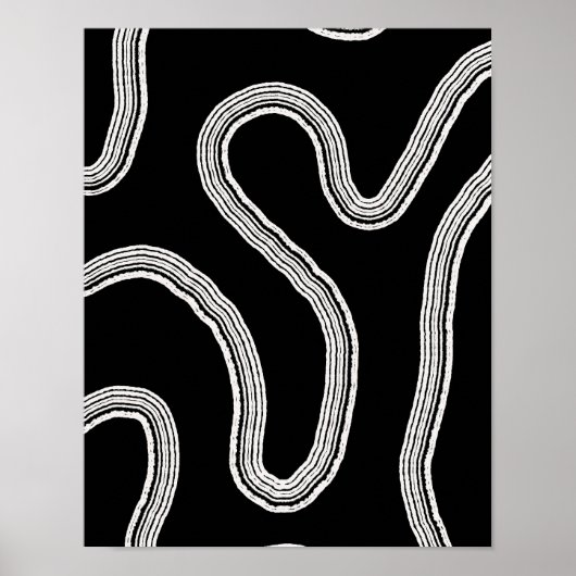 Moderne Abstracte Wall Art Zwart-wit Poster (Voorkant)