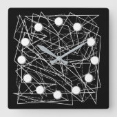 Moderne Abstracte wandklok in zwart-wit (Voorkant)