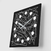 Moderne Abstracte wandklok in zwart-wit (Hoek)