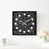 Moderne Abstracte wandklok in zwart-wit (Huis)