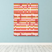 Moderne Abstracte wandtapes — rode groene strepen Canvas Afdruk (Insitu (Houten vloer))