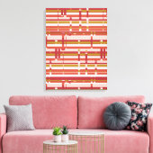 Moderne Abstracte wandtapes — rode groene strepen Canvas Afdruk (Insitu (Woonkamer))