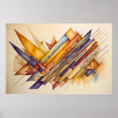 Moderne Abstracte Waterverf 3:2 Poster (Voorkant)