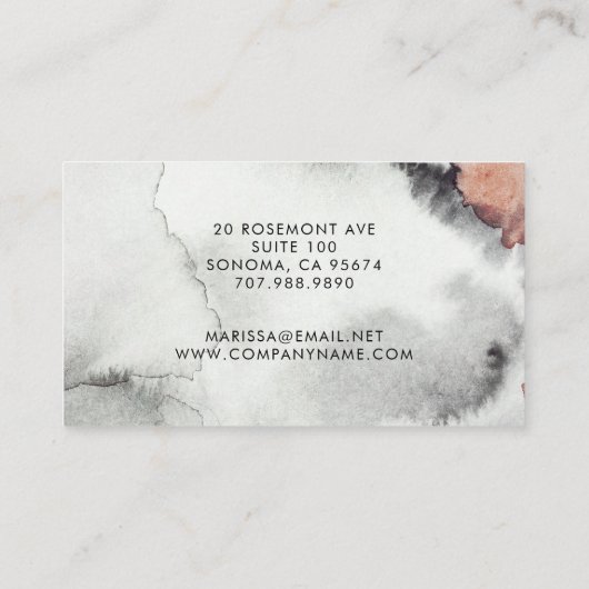 Moderne Abstracte Waterverf aardeachtig terracotta Visitekaartje (Achterkant)
