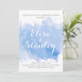 Moderne abstracte waterverf blauw repetitief diner kaart (Staand voorkant)