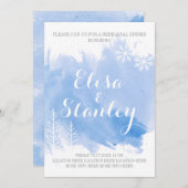 Moderne abstracte waterverf blauw repetitief diner kaart (Voorkant / Achterkant)