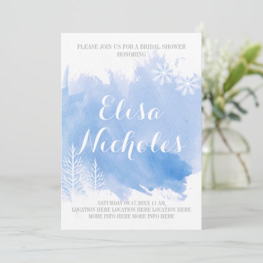 Moderne abstracte waterverf blauw vrijgezellenfees kaart (Staand voorkant)