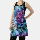 Moderne Abstracte Waterverf Blauw Wit Tie Dye Schort (Insitu)