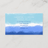 Moderne Abstracte Waterverf Blauwe BedrijfsMakeup Visitekaartje (Achterkant)