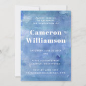 Moderne Abstracte Waterverf Blauwe Graduatie Parti Kaart (Voorkant)