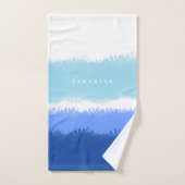 Moderne Abstracte Waterverf blauwe tinten Bad Handdoek (Handdoek)