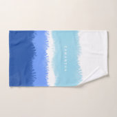 Moderne Abstracte Waterverf blauwe tinten Bad Handdoek (Handdoek)
