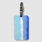 Moderne Abstracte Waterverf blauwe tinten Bagagelabel (Voorkant (verticaal))