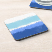 Moderne Abstracte Waterverf blauwe tinten Bier Onderzetter (Linkerzijde)