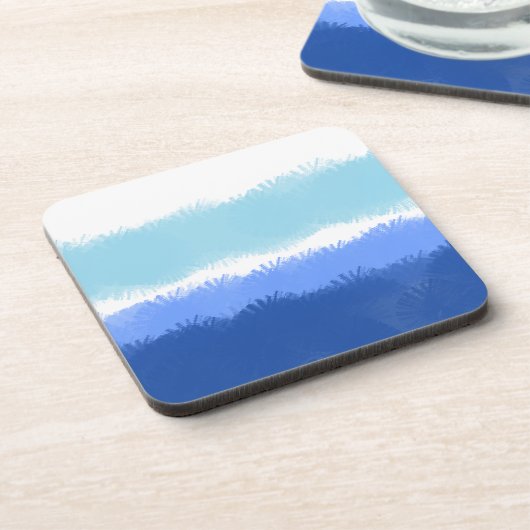 Moderne Abstracte Waterverf blauwe tinten Bier Onderzetter (Linkerzijde)