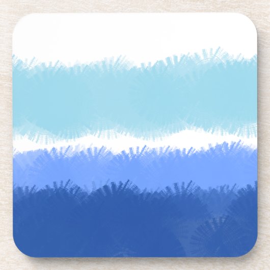 Moderne Abstracte Waterverf blauwe tinten Bier Onderzetter (Voorkant)