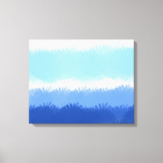 Moderne Abstracte Waterverf blauwe tinten Canvas Afdruk (Voorkant)