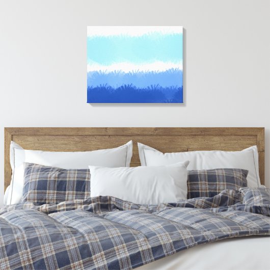 Moderne Abstracte Waterverf blauwe tinten Canvas Afdruk (Insitu (Slaapkamer))