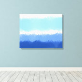 Moderne Abstracte Waterverf blauwe tinten Canvas Afdruk (Insitu (Houten vloer))