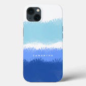 Moderne Abstracte Waterverf blauwe tinten Case-Mate iPhone Case (Achterkant)