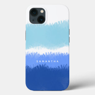 Moderne Abstracte Waterverf blauwe tinten Case-Mate iPhone Case