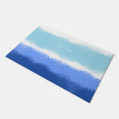 Moderne Abstracte Waterverf blauwe tinten Deurmat (Schuin)