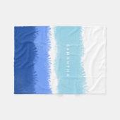 Moderne Abstracte Waterverf blauwe tinten Fleece Deken (Voorkant (Horizontaal))
