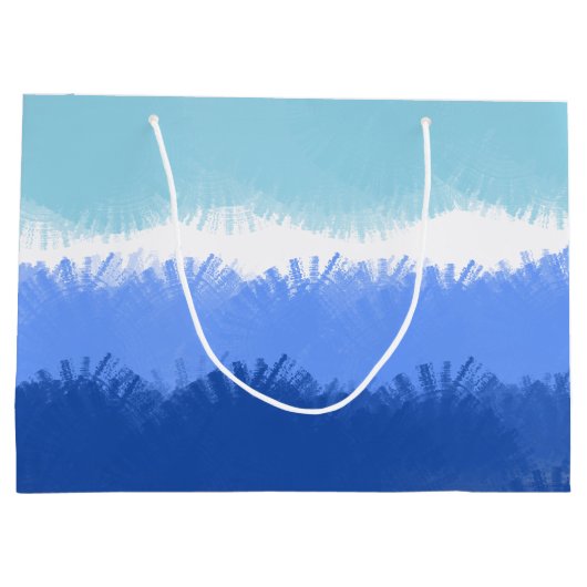 Moderne Abstracte Waterverf blauwe tinten Groot Cadeauzakje (Achterkant)