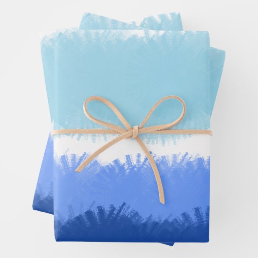 Moderne Abstracte Waterverf blauwe tinten Inpakpapier Vel (In situ)