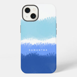 Moderne Abstracte Waterverf blauwe tinten iPhone 13 Hoesje
