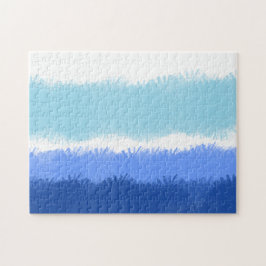 Moderne Abstracte Waterverf blauwe tinten Legpuzzel
