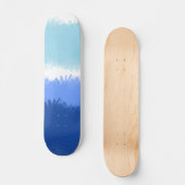 Moderne Abstracte Waterverf blauwe tinten Persoonlijk Skateboard (Voorkant)