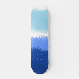 Moderne Abstracte Waterverf blauwe tinten Persoonlijk Skateboard