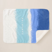 Moderne Abstracte Waterverf blauwe tinten Sherpa Deken (Voorkant (horizontaal))