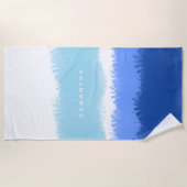 Moderne Abstracte Waterverf blauwe tinten Strandlaken (Voorkant)