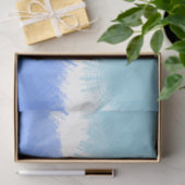 Moderne Abstracte Waterverf blauwe tinten Tissuepapier (Geschenk)