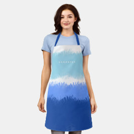 Moderne Abstracte Waterverf Blauwe Tonen Aangepast Schort