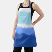 Moderne Abstracte Waterverf Blauwe Tonen Aangepast Schort (Insitu)