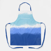 Moderne Abstracte Waterverf Blauwe Tonen Aangepast Schort (Voorkant)