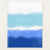 Moderne Abstracte Waterverf Blauwe Tonen Benoeming Planner (Voorkant)