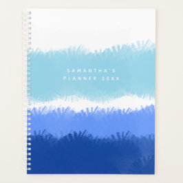 Moderne Abstracte Waterverf Blauwe Tonen Benoeming Planner