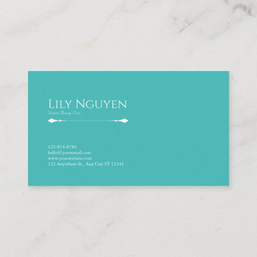 Moderne Abstracte Waterverf Blauwgroen geometrisch Visitekaartje (Achterkant)